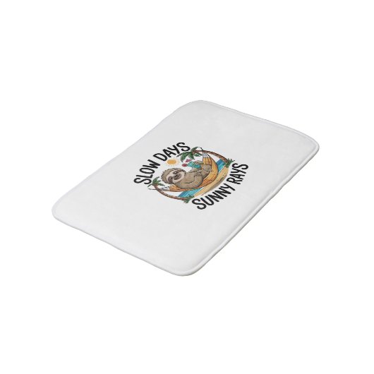 Tapis De Bain Vibes d'été Sloth Funny Lazy Float (Angle)