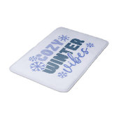 Tapis De Bain Vibes d'hiver confortables - Typographie du flocon (Angle)