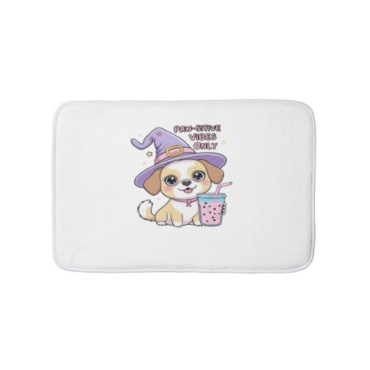 Tapis De Bain Vibes Paw-Stive Seulement Chien mignon Avec Bubble (Devant)