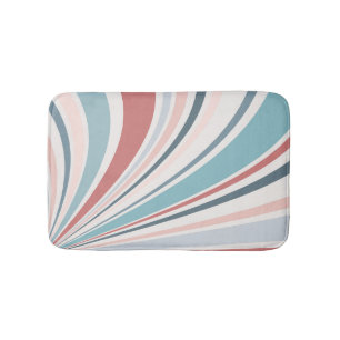 Tapis De Bain Vibes rétro colorées en rose, bleu et gris
