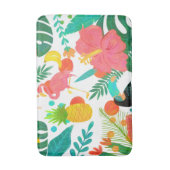 Tapis De Bain Vibes tropicales Floral Feuille Summer Chic (Devant (Vertical))