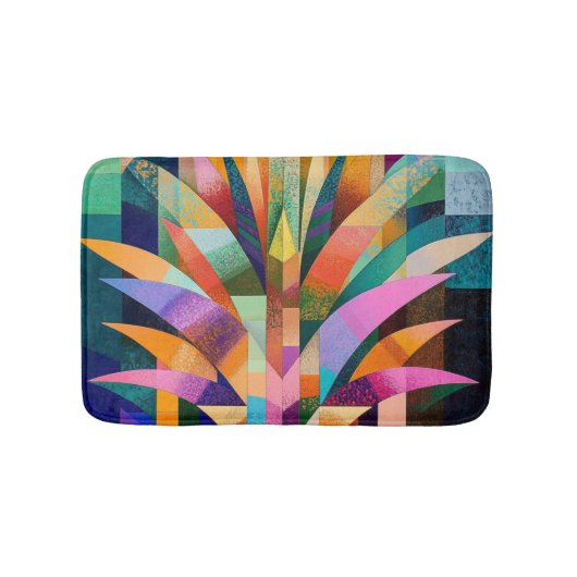 Tapis de bain vibrant abstrait Agave (Devant)