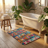 Tapis De Bain Vibrant Boho Stripes : Art Textile Eclectique