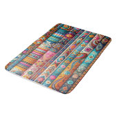 Tapis De Bain Vibrant Boho Stripes : Art Textile Eclectique (Angle)