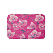 Tapis De Bain Vibrant Floral Pattern in Pink, White & Royal Blue (Devant)