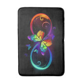 Tapis De Bain Vibrant infinity with rainbow butterfly on black (Devant (Vertical))