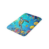 Tapis De Bain Vibrant Sea Turtle Reef Art (Angle)