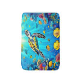 Tapis De Bain Vibrant Sea Turtle Reef Art (Devant (Vertical))