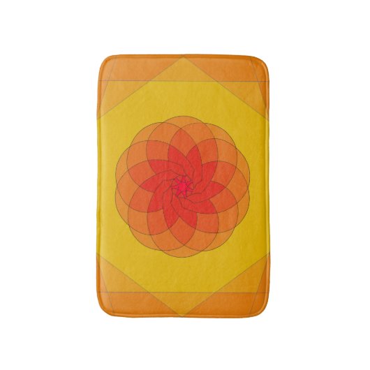 Tapis De Bain Vibrant Sunburst Design (Devant (Vertical))