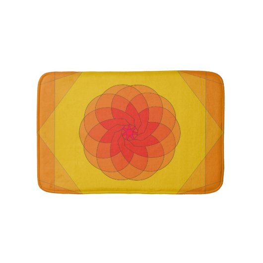 Tapis De Bain Vibrant Sunburst Design (Devant)
