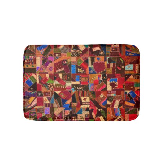 Tapis De Bain Vibrant Vintage Crazy Quilt (Devant)