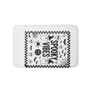 Tapis De Bain Vibrations Rétro Squelettes Halloween