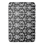 Tapis De Bain Victorian Black and White Damask Pattern (devant Vertical)