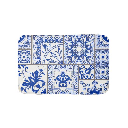 Tapis De Bain Victorian Majolica : Patchwork Tile Motif. (Devant)