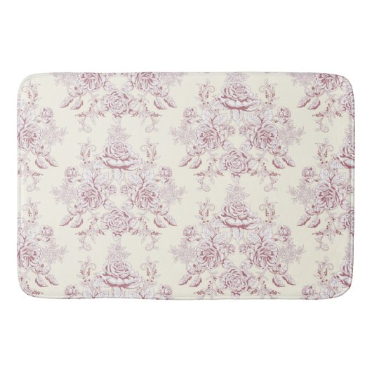 Tapis De Bain Victorian,soft yellow, soft pink,floral,pattern,vi (Devant)