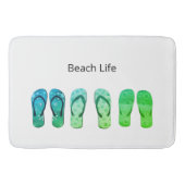 Tapis De Bain Vie de plage et tongs verts (Devant)
