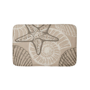 Tapis De Bain Vie marine côtière étoiles de mer et coquilles en