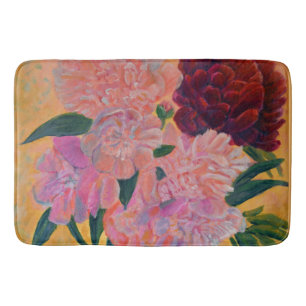 Tapis De Bain Vie morte avec Peonies Peinture