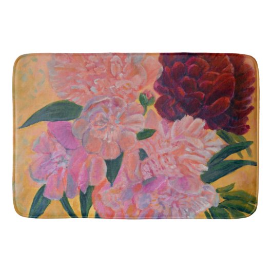 Tapis De Bain Vie morte avec Peonies Peinture (Devant)