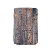 Tapis De Bain Vieux bois patiné rustique avec des clous (Devant (Vertical))