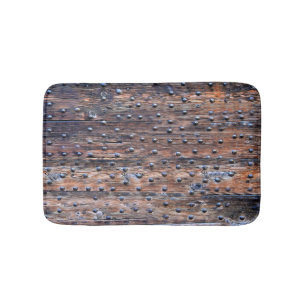 Tapis De Bain Vieux bois patiné rustique avec des clous