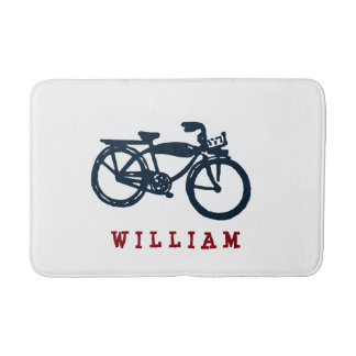 Tapis De Bain Vieux vélo bleu bain personnalisé