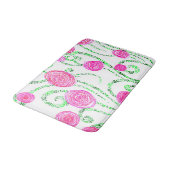 Tapis De Bain Vignes vert et rose (Angle)