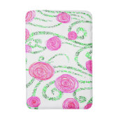 Tapis De Bain Vignes vert et rose (Devant (Vertical))