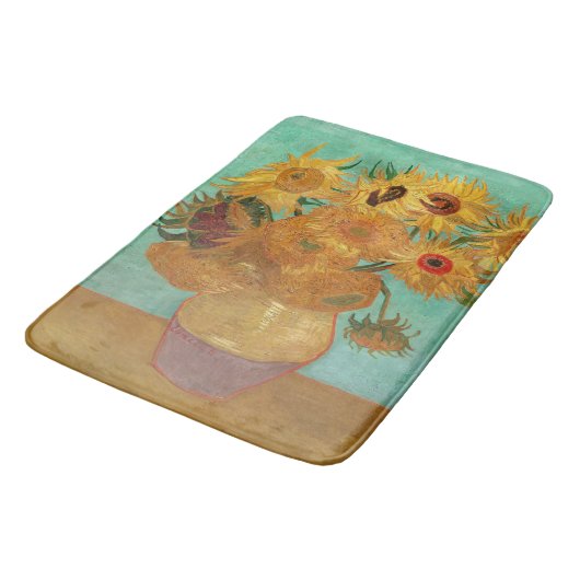 Tapis De Bain Vincent Van Gogh Douze Tournesols Dans Un Vase (Angle)