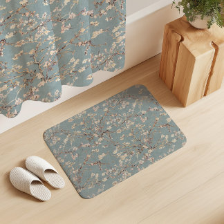 Tapis De Bain Vincent Van Gogh Floraison d'Amandier sur fond ver