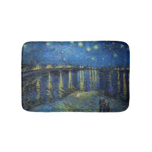 Tapis De Bain Vincent van Gogh - Nuit étoilée sur le Rhône (Devant)