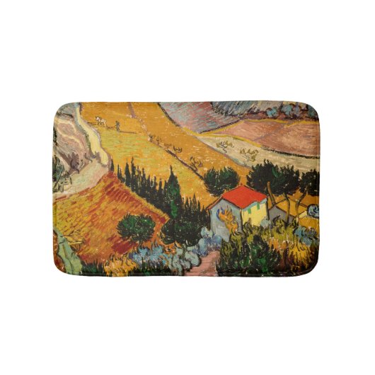 Tapis De Bain Vincent van Gogh - Paysage, Maison et Plowman (Devant)