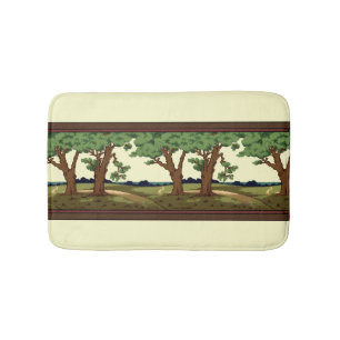 Tapis De Bain Vintage 1905 Arts Et Artisanat Paysage En Chêne