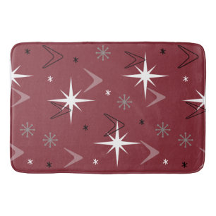 Tapis De Bain Vintage 1950 Boomerangs Stars Bourgogne
