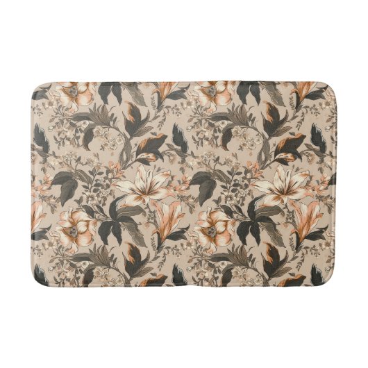 Tapis de bain vintage à motifs floraux (Devant)