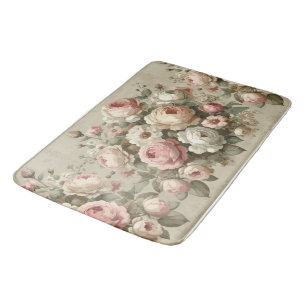 Tapis De Bain Vintage anglais Rose Jardin Cottagecore Décor