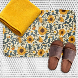 Tapis De Bain Vintage Art Nouveau Sunflower Pattern