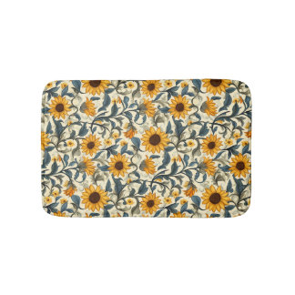 Tapis De Bain Vintage Art Nouveau Sunflower Pattern