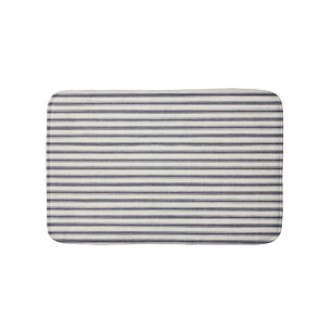 Tapis De Bain Vintage Bleu Et Hors Blancs Ticker Bain Mat