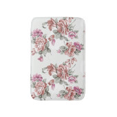 Tapis De Bain Vintage Chic Fleurs Féminines Érodées (Devant (Vertical))