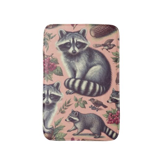 Tapis De Bain Vintage Cute Racoon (Devant (Vertical))