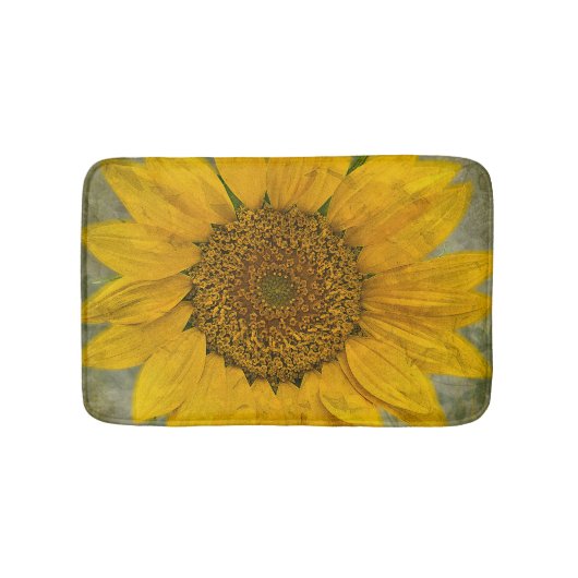 Tapis de bain vintage de tournesol (Devant)