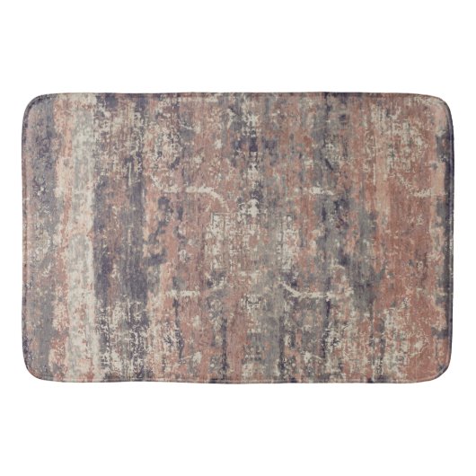 Tapis De Bain Vintage  en terre cuite Abstraite (Devant)