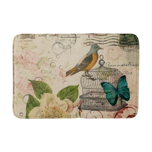 Tapis De Bain vintage frison botanique (Devant)