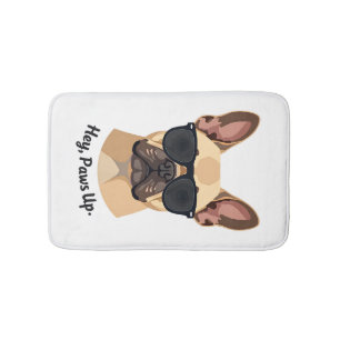 Tapis De Bain Vintage Hey, Paws Up Lunettes de soleil Bouledogue