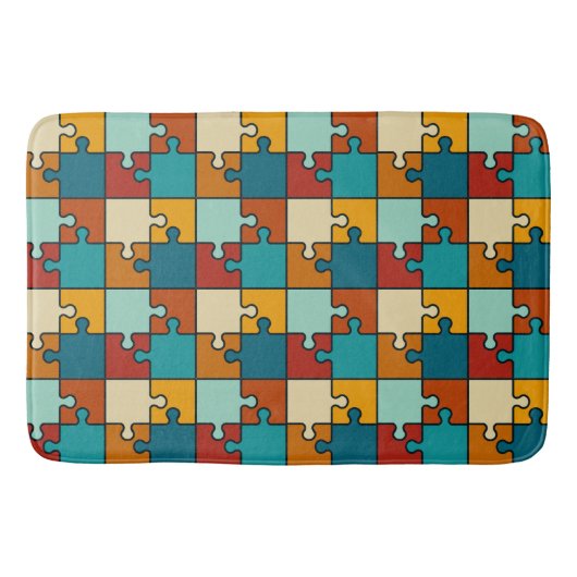 Tapis De Bain Vintage Jigsaw Puzzle Pièces Motif (Devant)