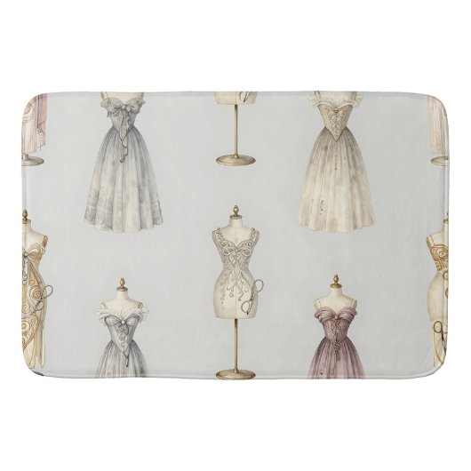 Tapis De Bain Vintage Mannequin Ballgown Pattern (Devant)