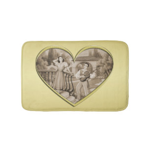 Tapis De Bain Vintage Romance couple, homme et femme, or