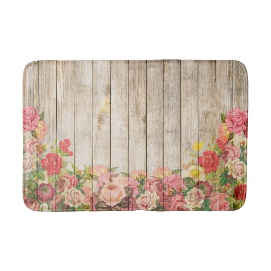 Tapis De Bain Vintage Russe Romantique Rose Bois (Devant)