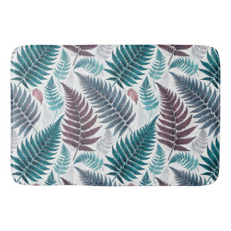 Tapis De Bain Vintage-style botanical fern leaves